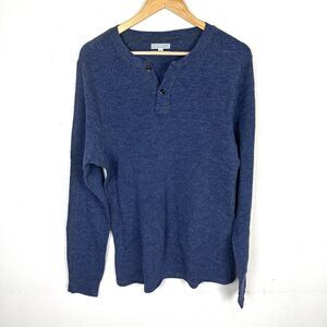 Wallace & Barnes‎ Navy Thermal Waffle Knit Henley Shirt XLT EUC